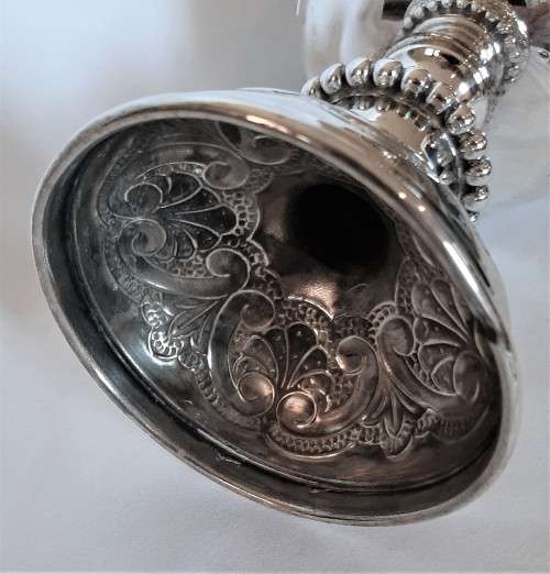 Amazing Antique looking Silver Plated Ornate Chalice/Goblet 18.5cm high, good condition.