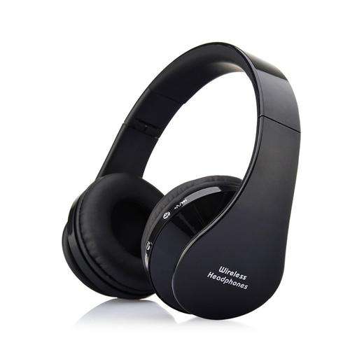 Wireless Bluetooth Headphones Stereo Foldable Headset with Microphone - Black