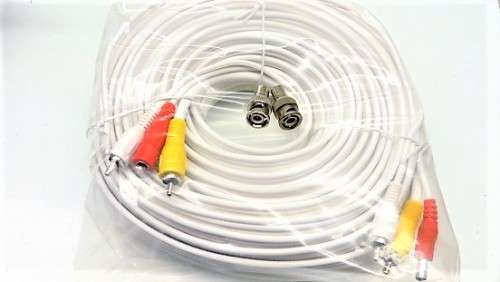CCTV 20 METER CABLE * VIDEO + POWER & AUDIO * FREE BNC TO RCA ADAPTOR PLUGS *