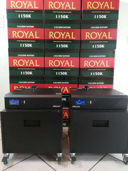 Mecer 2400VA Power back-Up Inverter in mobile cabinet with 2 x ROYAL 105 a/h Deep cycle batteries