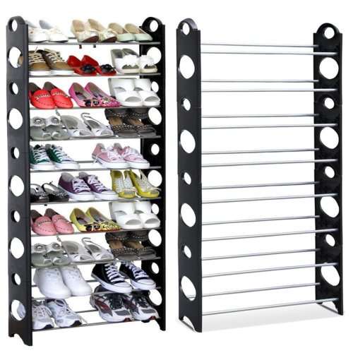 10 Tier Shoe Rack - Stores 60 shoes
