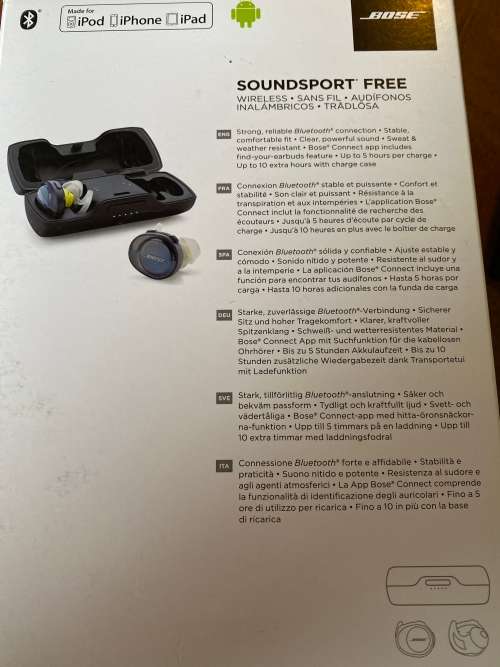 Bose SoundSport Free True Wireless Headphones Midnight Blue