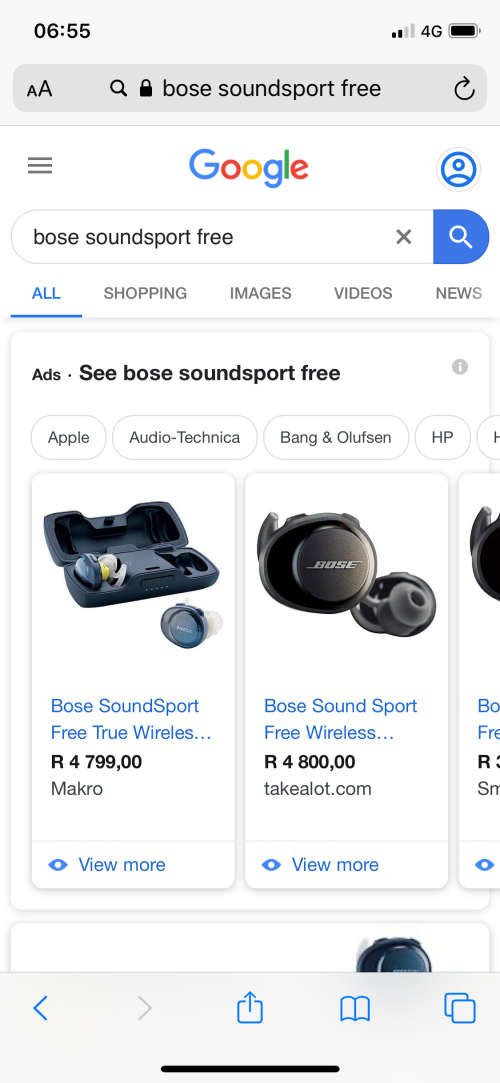 Bose SoundSport Free True Wireless Headphones Midnight Blue