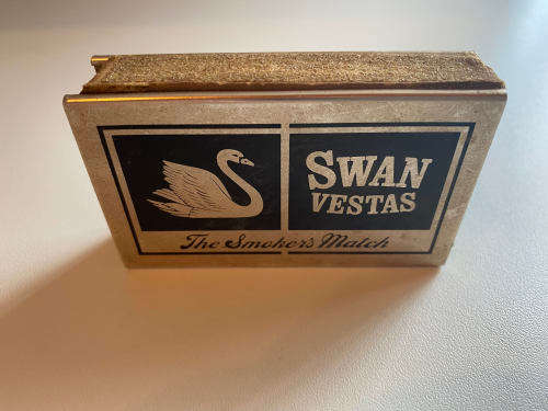 Must Have Swan Vestas The Smokers match copper coloured metal cover for Swan vesta Matches