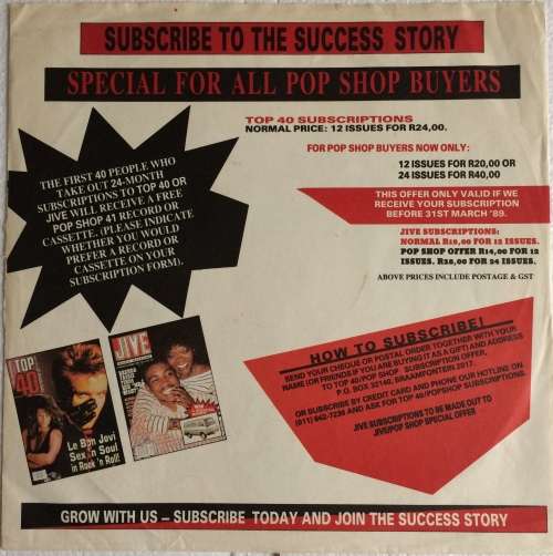 Pop Shop 40 (Vinyl LP) (Cover and LP VG to VG+)