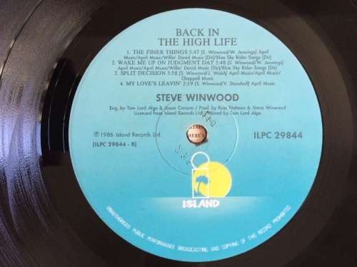 Steve Winwood - Back In The High Life (Vinyl LP) (Cover VG, LP VG+)