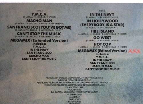 Village People - Greatest Hits Remix (Vinyl LP) (Cover VG+, LP Excellent)