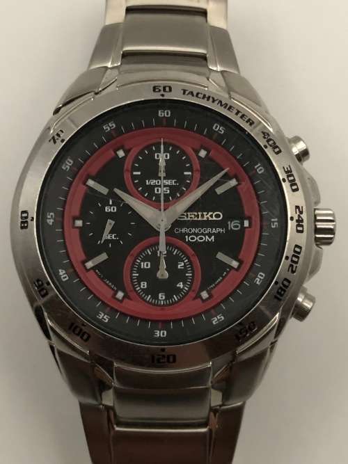 Vintage Seiko 7T92 0HE0 Stainless Steel Quartz Chronograph