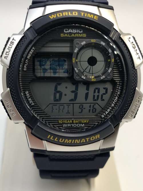 Casio AE-1000W Mens World Time Sports Digital Quartz Watch (Open Box)
