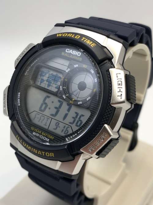 Casio AE-1000W Mens World Time Sports Digital Quartz Watch (Open Box)