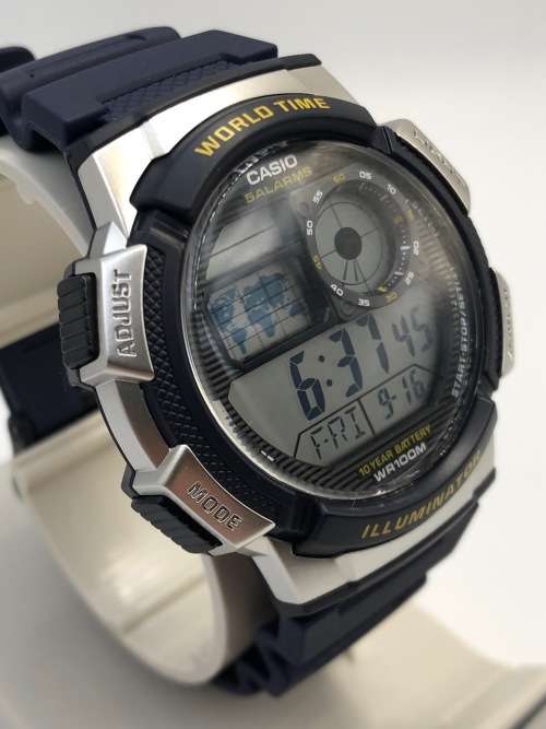 Casio AE-1000W Mens World Time Sports Digital Quartz Watch (Open Box)