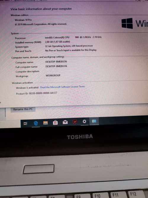 TOSHIBA SATELLITE L500 LAPTOP FOR SALE