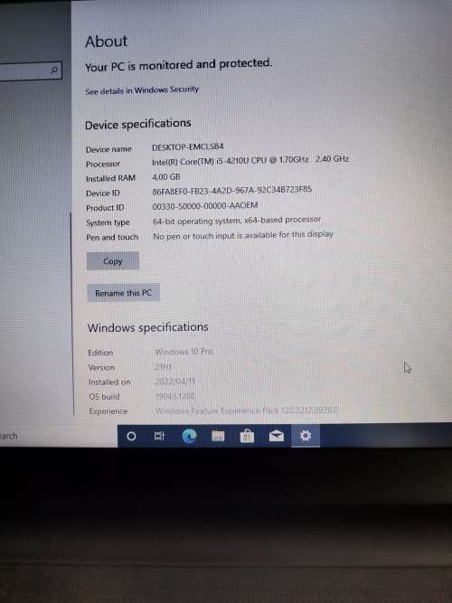 TOSHIBA SATELLITE PRO R50 I5 4TH GEN LAPTOP FOR SALE