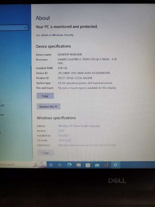DELL INSPIRON 15 3581 i3 7TH GEN LAPTOP