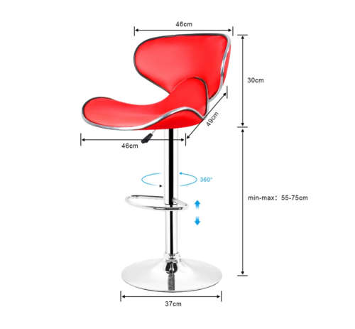 Lounge Chairs Bar Chair PU Leather Bar Stool Lift Height Adjusted Swivel Leisure Home Office Kitchen
