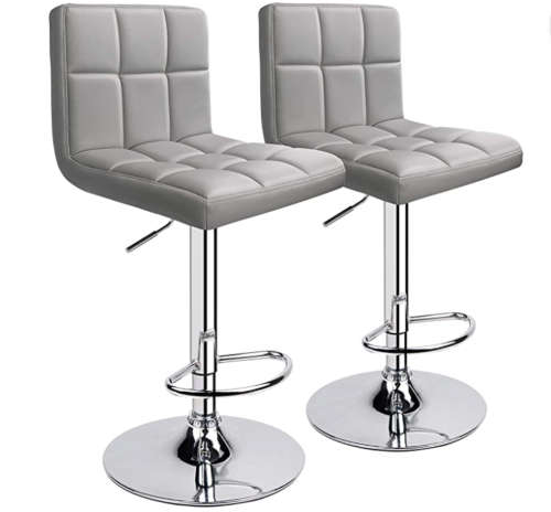 Adjustable Height Swivel Bar Stool, With Chrome Finish