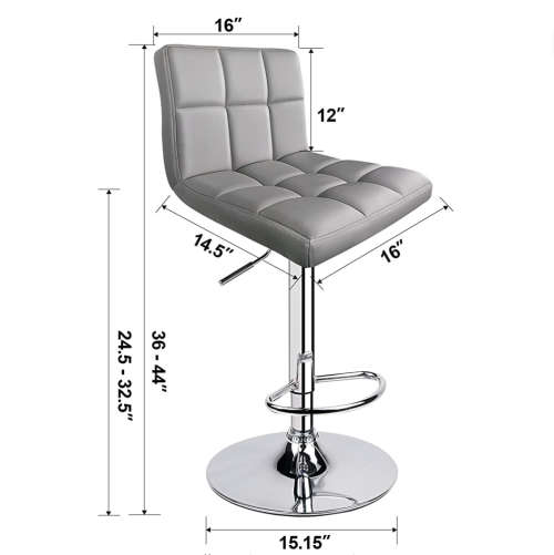 Adjustable Height Swivel Bar Stool, With Chrome Finish