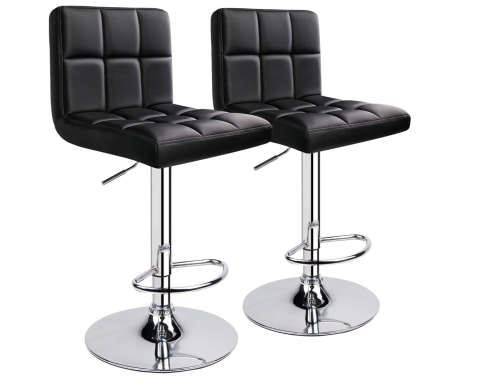 Adjustable Height Swivel Bar Stool, With Chrome Finish