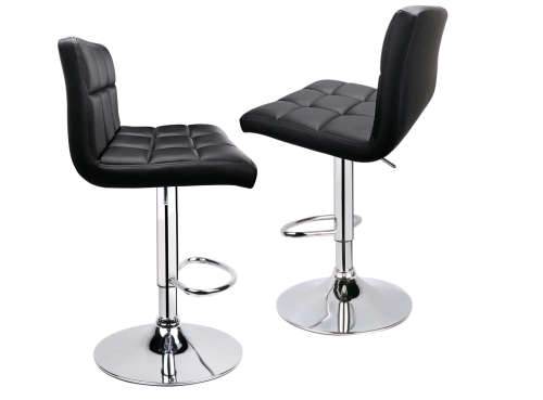 Adjustable Height Swivel Bar Stool, With Chrome Finish
