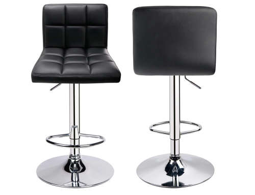 Adjustable Height Swivel Bar Stool, With Chrome Finish