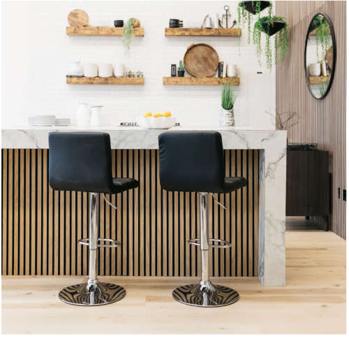 Adjustable Height Swivel Bar Stool, With Chrome Finish