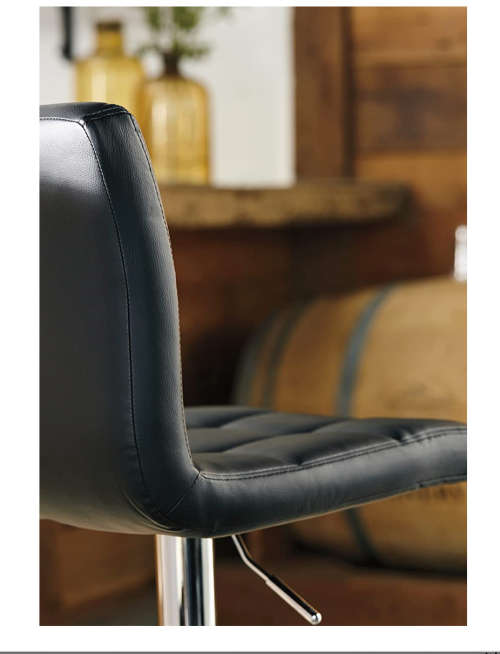 Adjustable Height Swivel Bar Stool, With Chrome Finish