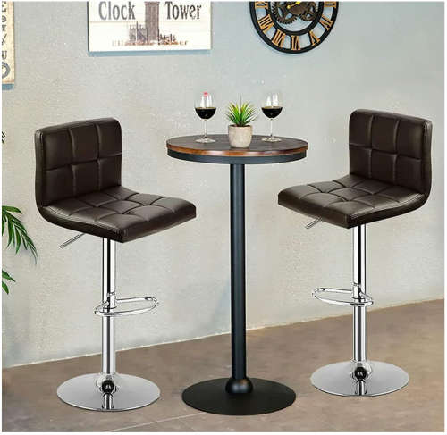Adjustable Height Swivel Bar Stool, With Chrome Finish