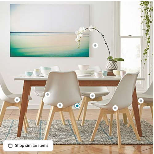 Dining Chair Modern Bar Chair Kitchen Chair with Padded Seat Faux Leather Tulip Beech Wooden Legs