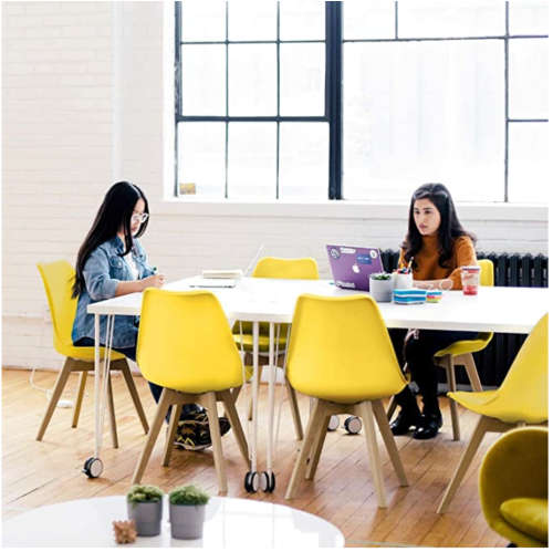 Dining Chair Modern Bar Chair Kitchen Chair with Padded Seat Faux Leather Tulip Beech Wooden Legs