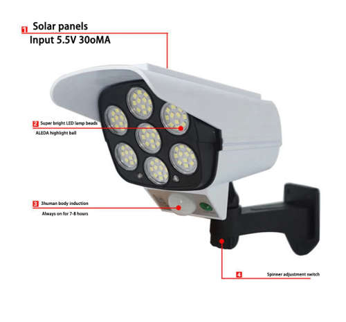 Solar Led Light Outdoor Motion Sensor Solar Light Fake Dummy Camera Spotlight Wall Lamp For Garden