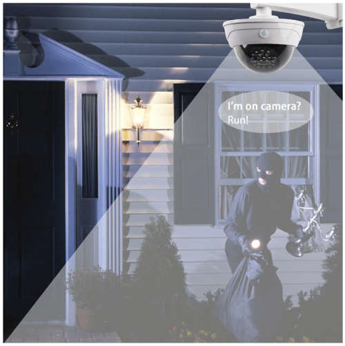 Solar Powered Fake Security Camera Shape Solar Light With PIR Motion Sensor Detection Lights