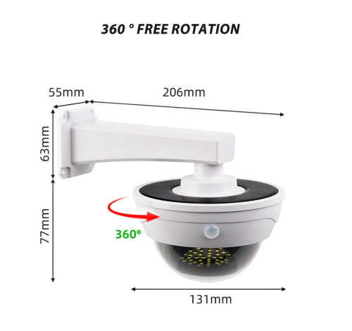 Solar Powered Fake Security Camera Shape Solar Light With PIR Motion Sensor Detection Lights