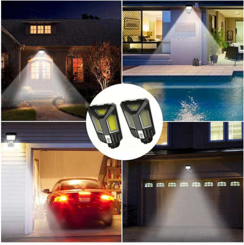 Solar Street Lights Outdoor Solar Lamp With Remote Control Waterproof Motion Sensor Security