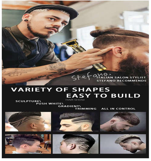 Professional Men Hair Trimmers, Zero Gapped Cordless Hair Trimmer, Rechargeable T-Blade Haircut