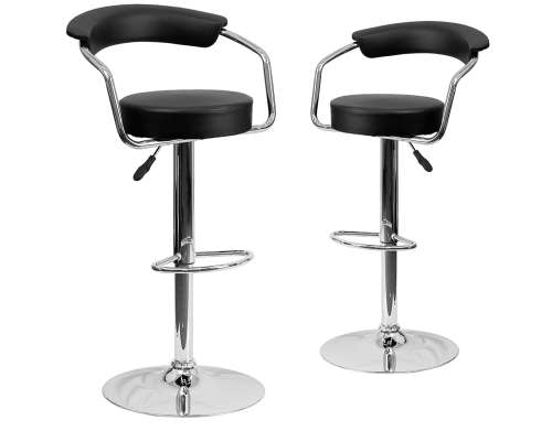 Modern Home Zool Contemporary Adjustable Faux Leather Barstool - Black, Red, White, Brown