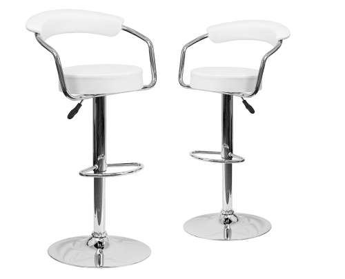 Modern Home Zool Contemporary Adjustable Faux Leather Barstool - Black, Red, White, Brown