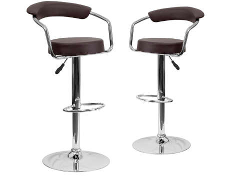 Modern Home Zool Contemporary Adjustable Faux Leather Barstool - Black, Red, White, Brown