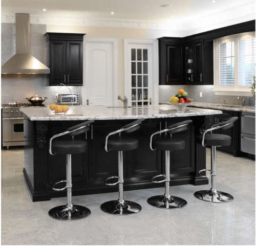 Modern Home Zool Contemporary Adjustable Faux Leather Barstool - Black, Red, White, Brown