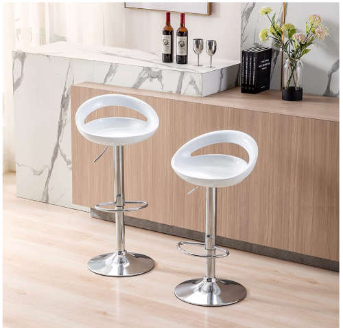 Bar Chair ABS Bar Stool 5 Color Simple Casual European Kitchen Backrest Chairs Height Adjusted