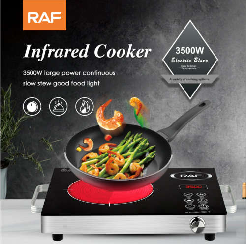 3500W Portable Infrared Cooktop Countertop Burner, Black