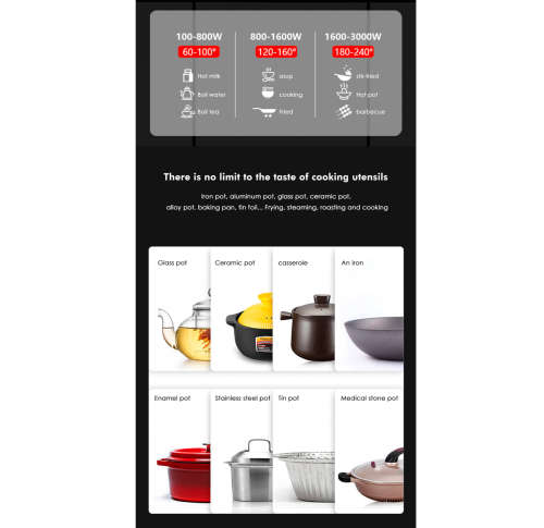 3500W Portable Infrared Cooktop Countertop Burner, Black