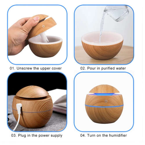 Humidifier Electric Air Aroma Diffuser Wood Ultrasonic Air Humidifier Essential Oil Aromatherapy