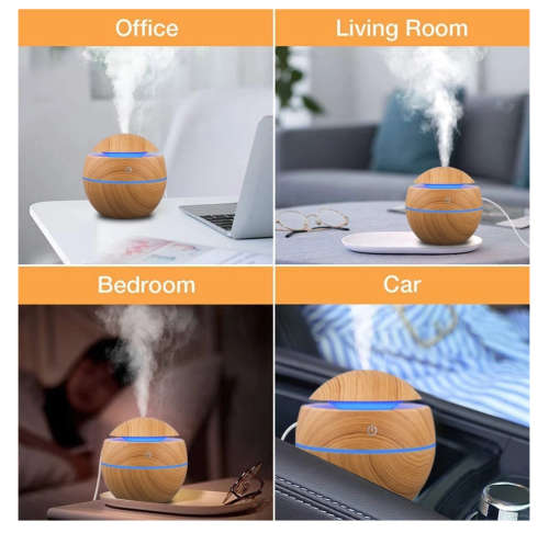 Humidifier Electric Air Aroma Diffuser Wood Ultrasonic Air Humidifier Essential Oil Aromatherapy