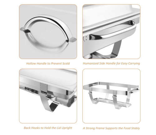 15L Stainless Steel Folding Buffet Food Warmer Dinner chafing dish - Single tray or Dual Tray