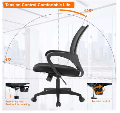 Home Office Chair Ergonomic Desk Chair Mesh Computer Chair with Lumbar Support Armrest Executive Rol