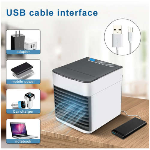 Mini Air Conditioner USB Air Cooler Fan with Water Cooling Fan Color LED Light Portable air cooler