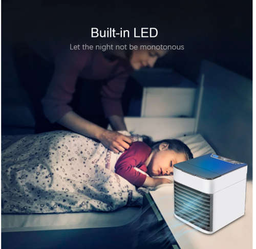 Mini Air Conditioner USB Air Cooler Fan with Water Cooling Fan Color LED Light Portable air cooler