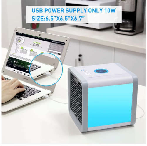 Mini Air Conditioner USB Air Cooler Fan with Water Cooling Fan Color LED Light Portable air cooler