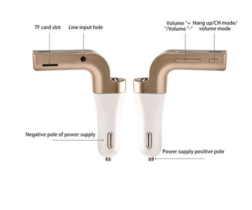 Car Bluetooth 5.0 FM Transmitter Wireless Adapter Mic Audio Receiver Auto MP3 Player QC3.0 Dual USB