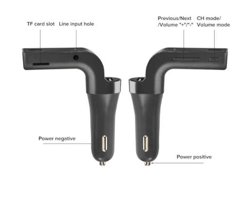 Car Bluetooth 5.0 FM Transmitter Wireless Adapter Mic Audio Receiver Auto MP3 Player QC3.0 Dual USB